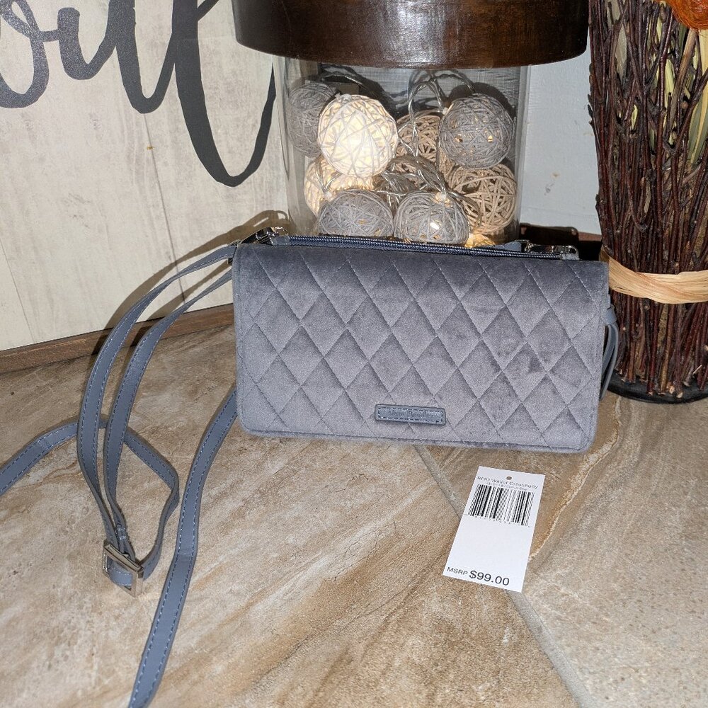 Vera Bradley Quilted Crossbody Bag in Gray